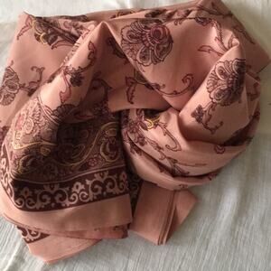 Floral print fabric 1 piece NEW pale pink craft